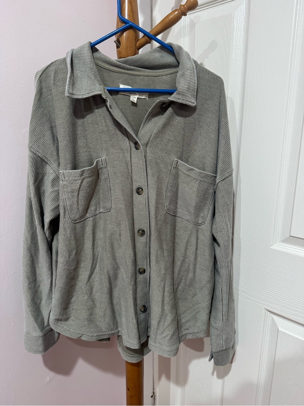 nwot Button-Up Waffle Knit Shirt Jacket